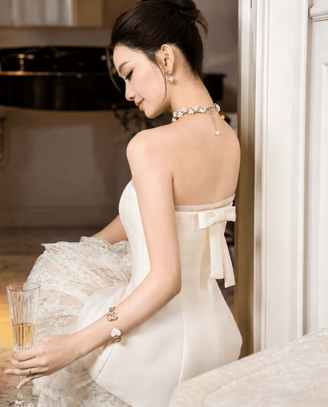 An Elavelle gown, photographed in soft natural light
