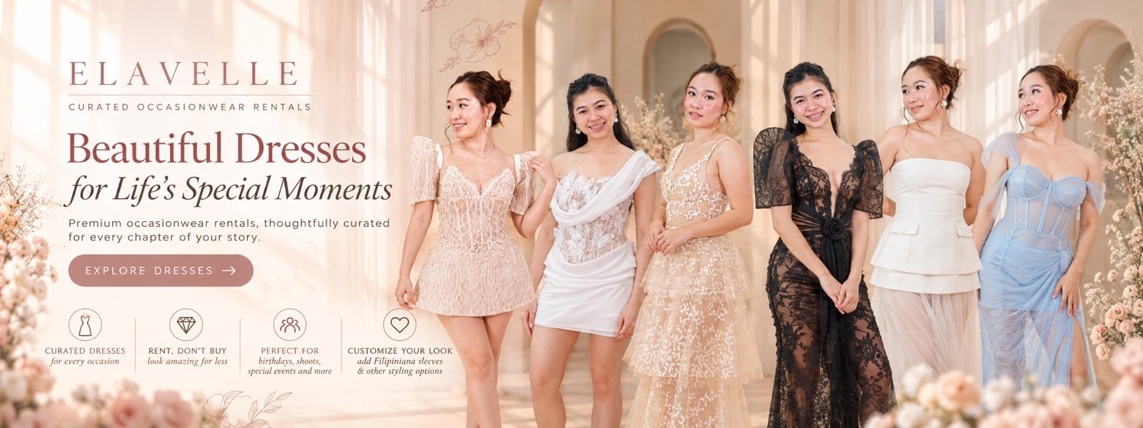 Elavelle clients in curated occasion dresses